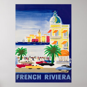Riviera francesa, Poster Viagens vintage da Franç