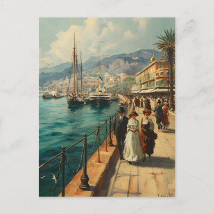 Riviera francesa Promenade: Cartão postal Vintage