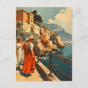 Riviera francesa Promenade: Cartão postal Vintage
