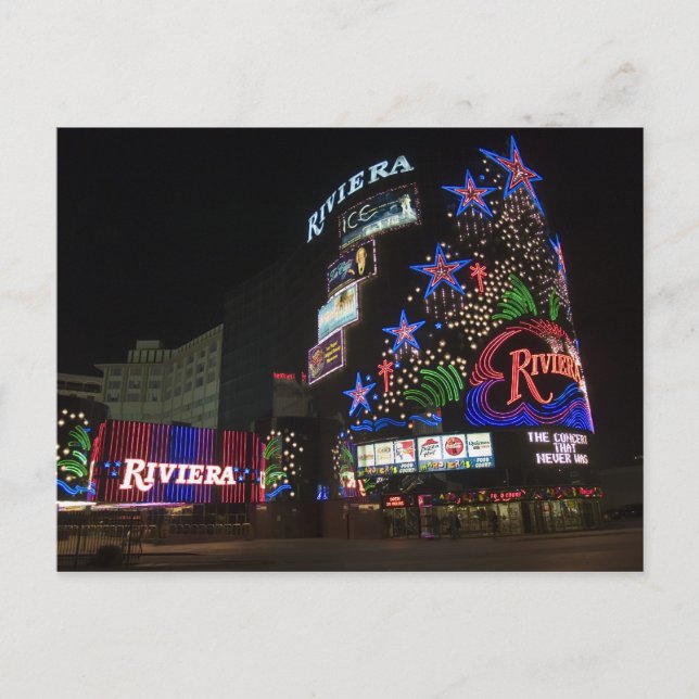 Riviera Las Vegas em cartões postais noturnos (Frente)