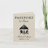 Riviera Maya Convite para Casamento de Passaportes