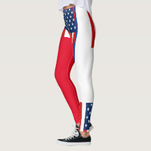 rmdesignflo55 EUA Flag a red Leggings