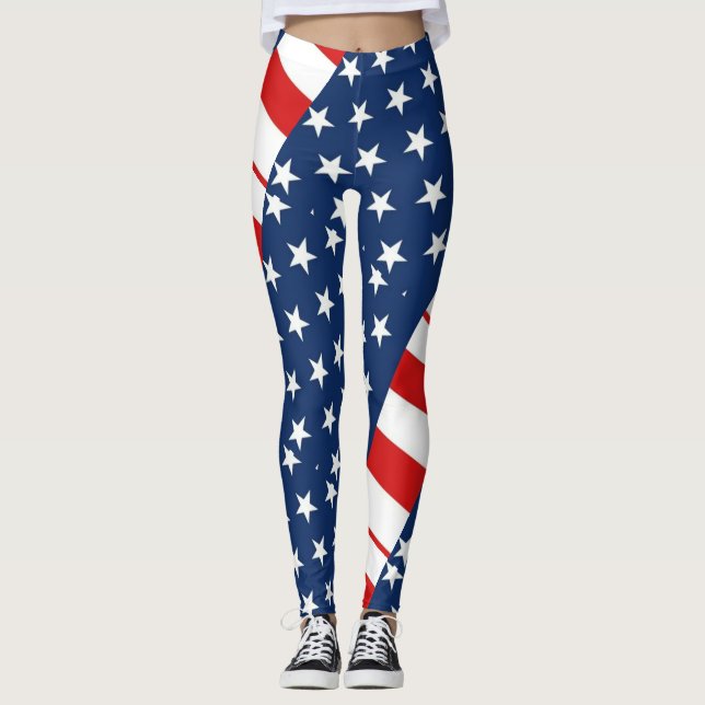 rmdesignflo55 EUA Flag Leggings a vermelho (Frente)