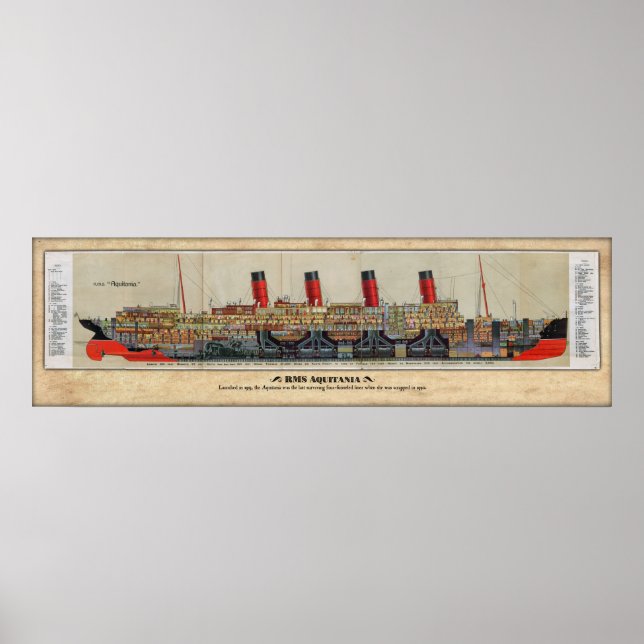 RMS Aquitania Corta Poster (Frente)