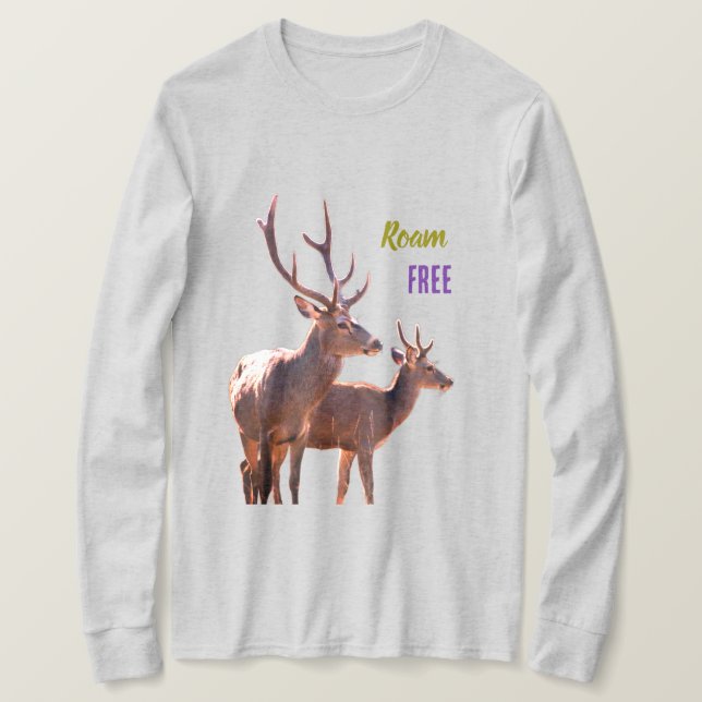 Roam Free Deers Long Sleeves Top (Frente do Design)