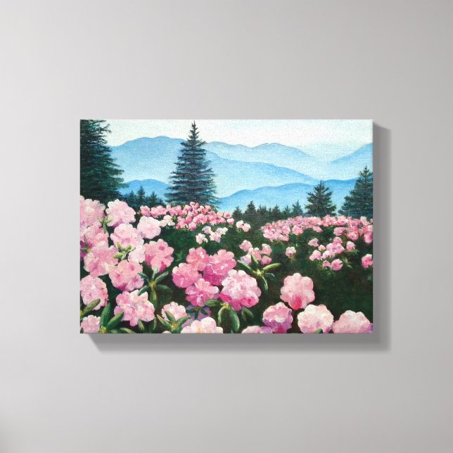 Roan Mountain Rhododendrons Oil Painting Impressão (Frente)
