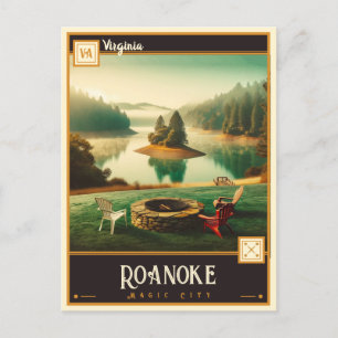 Roanoke, Virgínia Cartão postal Vintage