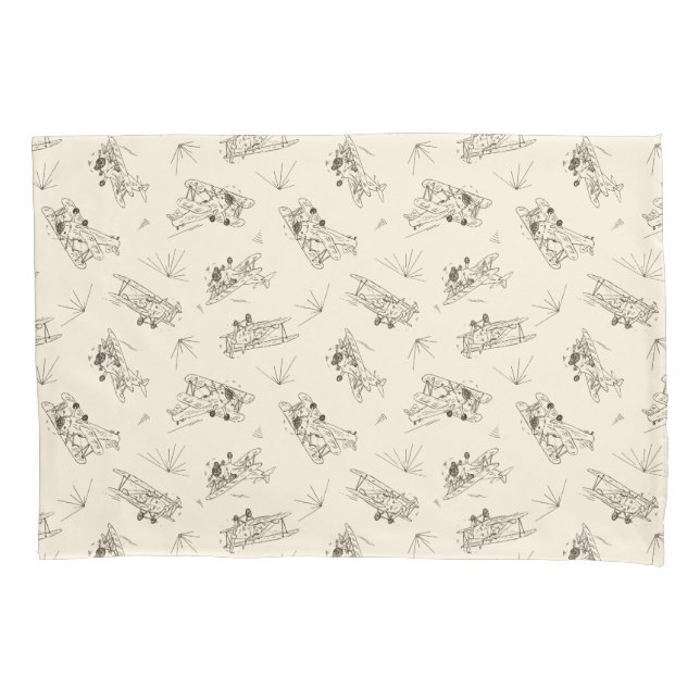 Roaring Art Deco Bi-planes - padrão esboçado. (Frente)