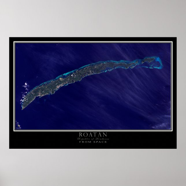 Roatán Bay Islands Honduras - Mapa de Poster por S (Frente)