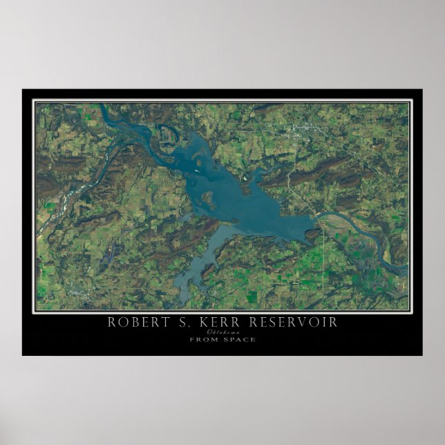 Robert S. Kerr Lake Oklahoma - Mapa de Poster por  (Frente)