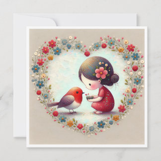 Robin Adulce e Menina Floral Coração