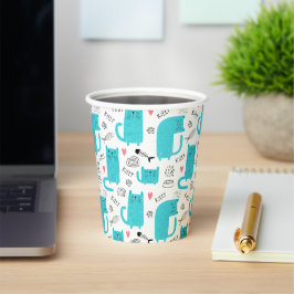 Robin Egg Blue Cute Cat Patterno