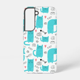 Robin Egg Blue Cute Cat Patterno