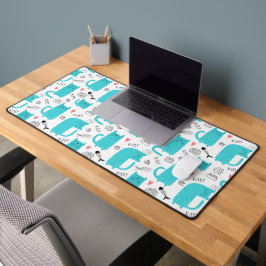 Robin Egg Blue Cute Cat Patterno