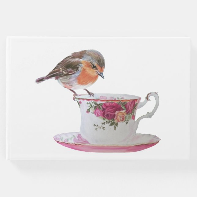 Robin em um livro de hóspedes de chá (Frente)