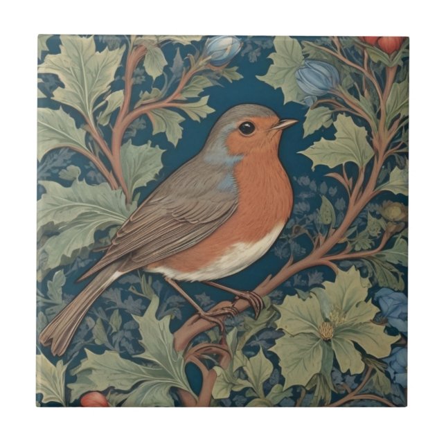 Robin Europeu Bird William Morris Estilo Direito (Frente)