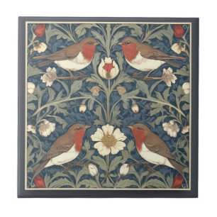Robin Red Breast Birds William Morris estilo Bird