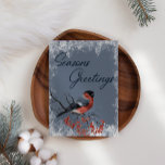 Robin Winter Birds - Cartão de Natal de Negócios<br><div class="desc">Cartão de Natal Robin Business. Adicione sua própria mensagem ao fundo.</div>