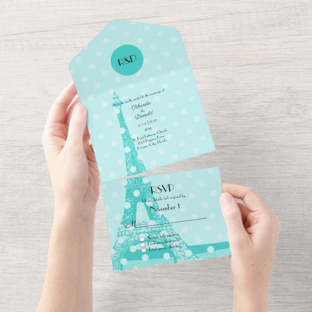 Robins Azul Azul Paris Themed Weding (Aba destacável)