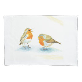 Robins vermelhos no inverno