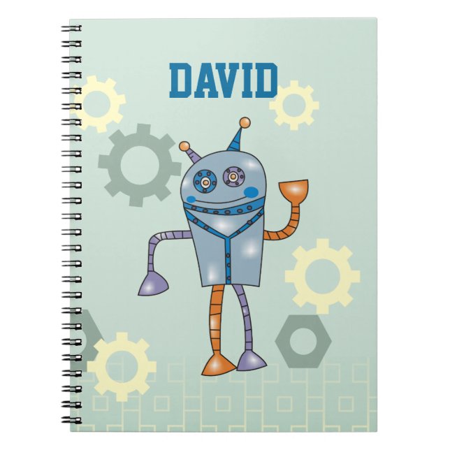 Robô bonito caderno conhecido personalizado dos (Frente)