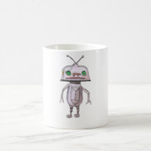 Robô cinzento caneca branca clássica de 11 onças