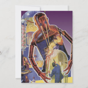 Robô de ficção científica com olhais a laser