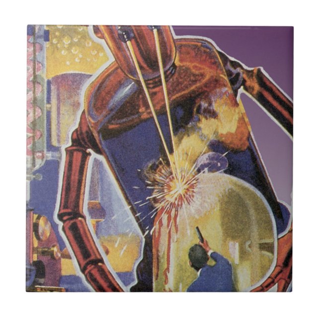 Robô de ficção científica com olhais a laser (Frente)