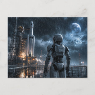 Robô na Missão Espacial da Chuva no Cartão Postal