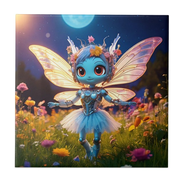 Robô Pixie Bailarina Dançando nos Flores Silvestre (Frente)