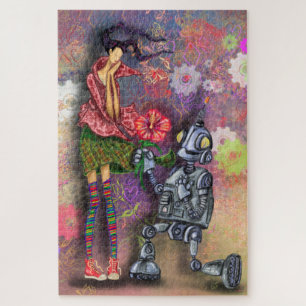 Robô Romântico e pintura de Quebra-cabeça de Rapar