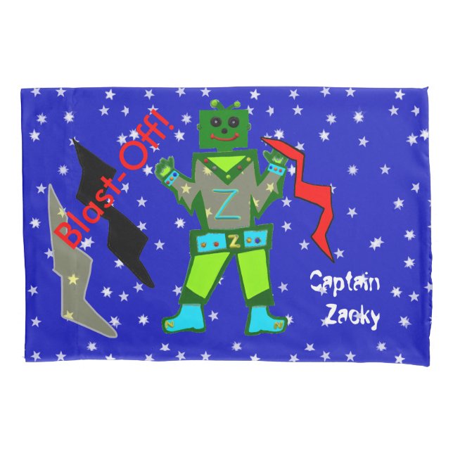 Robôs Espaçadores Crianças Travesseiros Padrão (Frente-Esquerda)