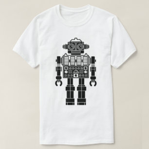 Robot 270620/08 - Camiseta Preta e Branca