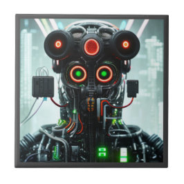 Robot 5 azulejo de cerâmica pequeno