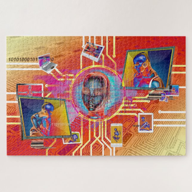 robot cyborg quebra-cabeça (Horizontal)