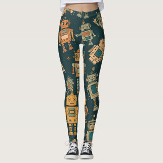 Robot Pattern Leggings – Gift for Young Tech Fans