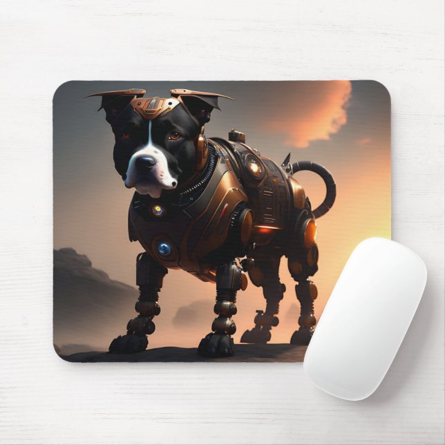 Robot Staffordshire Bull Terrier, Mousepad (Com mouse)