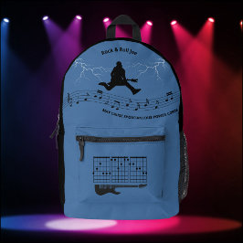 Rocha e Roll - Mochila Guitarista Azul e Preto