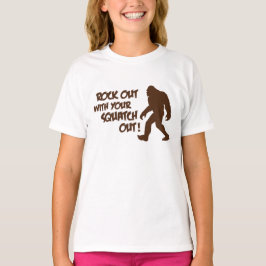 Rocha para fora com sua de Squatch camisa para