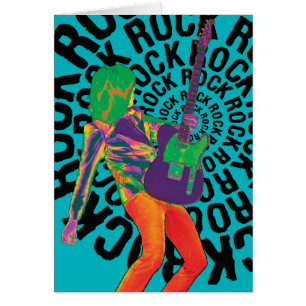 Rocha sobre com seu auto mau! Cartão