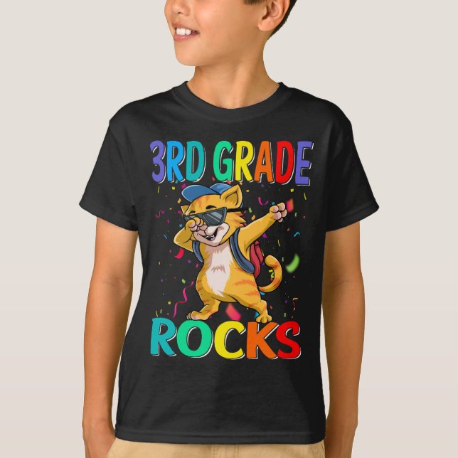 Rochas do 3º ano de volta à camiseta escolar (Frente)