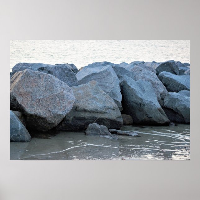 Rochas pela Poster do Oceano (Frente)