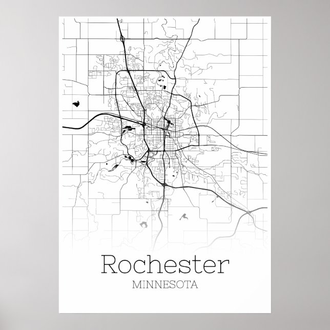 Rochester Map - Minnesota - City Map Poster (Frente)