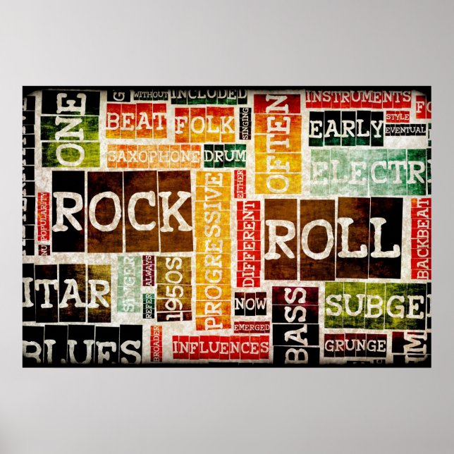 Rock and Roll Music Poster Art como Fundo (Frente)