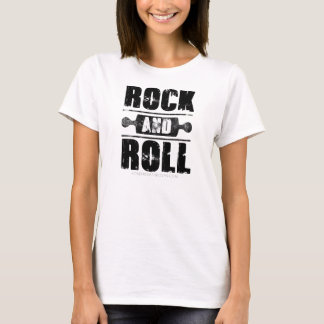 Rock and roll que coze a camisa - impressão preto