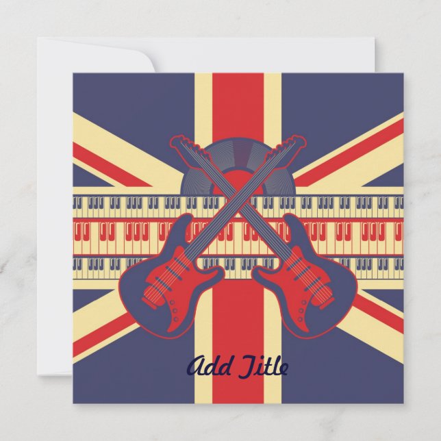 Rock Britânico - Convite para Cartão (Frente)