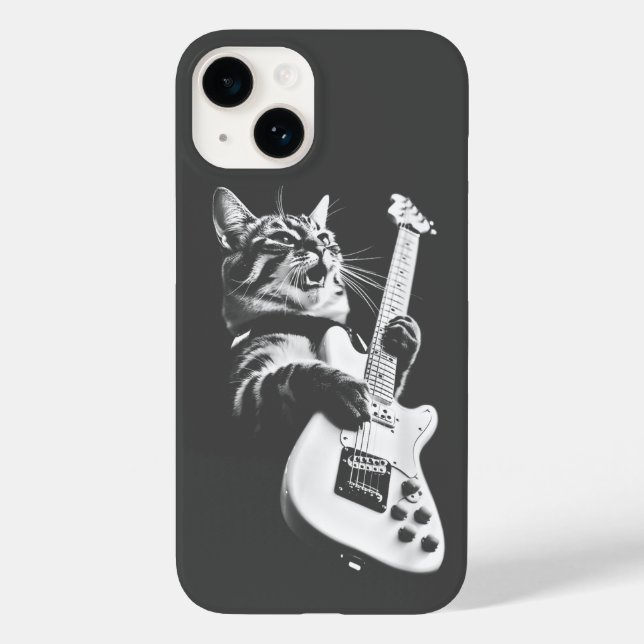 Rock Cat Playing Guitar - Funny Guitar Cat (Verso)