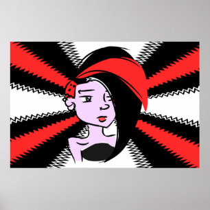 Rock Girl Modern Art Poster - Personalizável