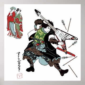 Rock Guitar Samurai - Poster de Violão