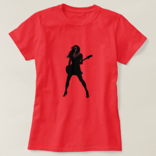 Rock N Roll Lady Silhouette - Pintura De Camisas